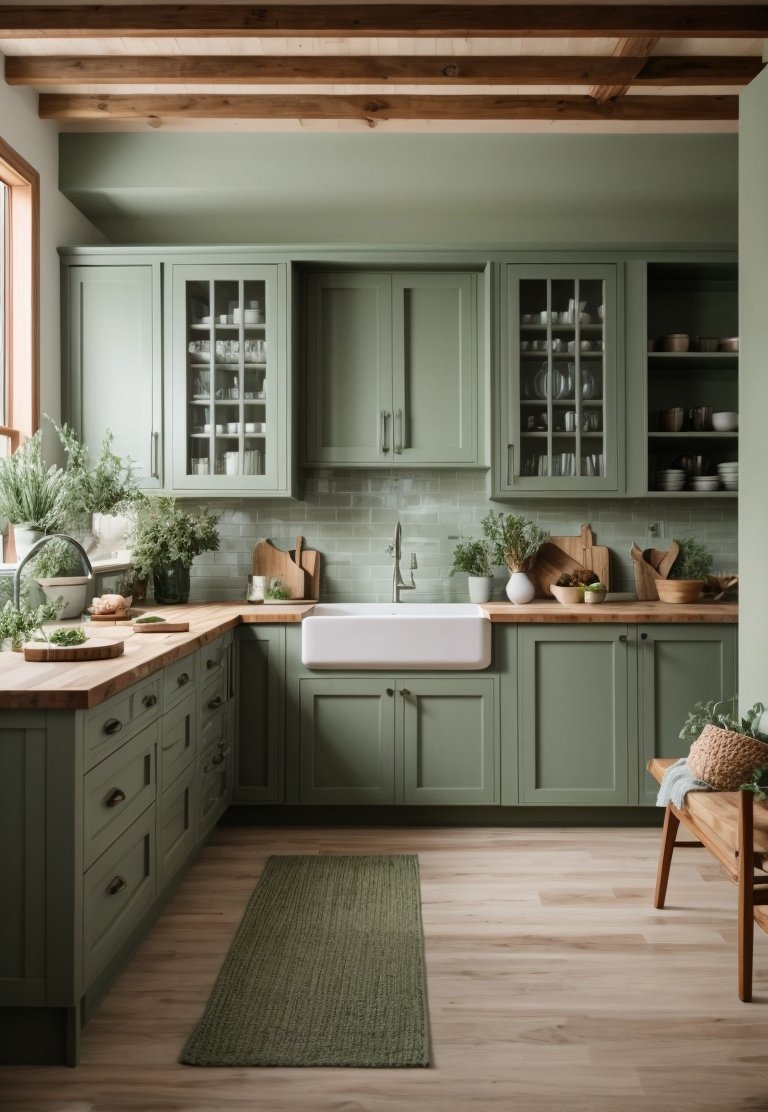 Best Sage Green Kitchen Cabinets Paired